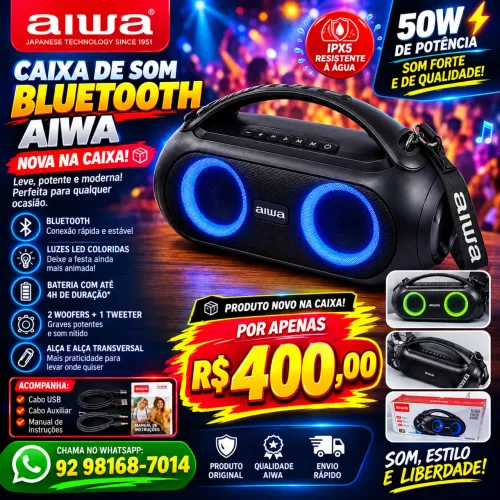 Caixa de Som AIWA com Alça!