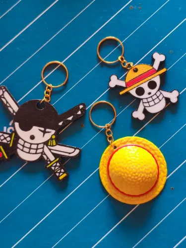 KIT 3 Chaveiros OnePiece 3D