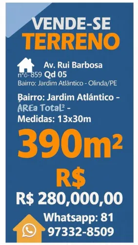 Vendo terreno em área nobre