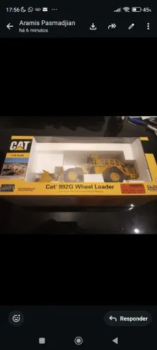 Miniatura Caterpillar Pá Carregadeira Norscot Metal 1:50