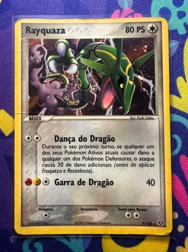 Carta Rayquaza Foil D Pokemon TCG