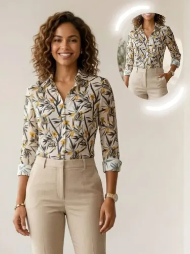 Camisa social estampada 