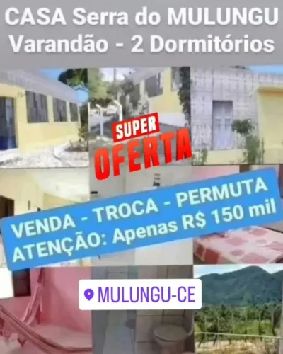 VENDA - TROCA - PERMUTA - NEGOCIA uma CASA SERRA MULUNGÚ