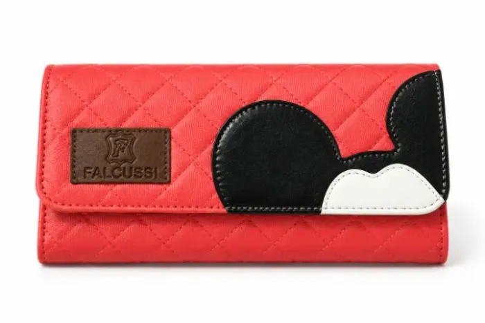 Carteira feminina Falcussi com estampa Mickey Mouse em vermelho