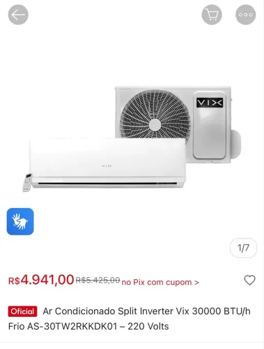 Ar condicionado 18.000 BTUS