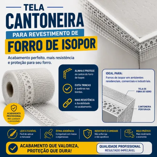 TELA CANTONEIRA PARA REVESTIMENTO DE FORRO DE ISOPO