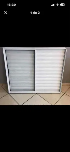 JANELA DE ALUMÍNIO VENEZIANA 3 FOLHAS BRANCO - SEM GRADE 
