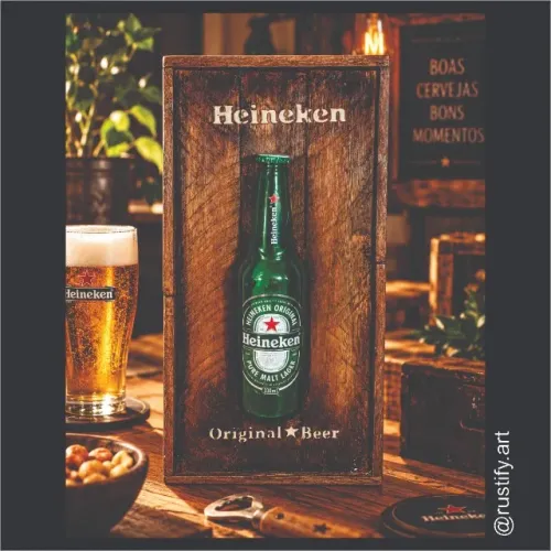 Heineken Retrô - Arte Artesanal com Garrafa Reciclada