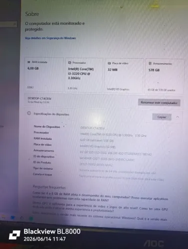 Vendo Pc e monitor nessas configurações