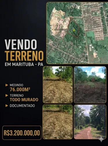 Moura Gestor Imobiliario Vende Um Terreno em Marituba, Pará com 76.000m2, Marituba, Pa