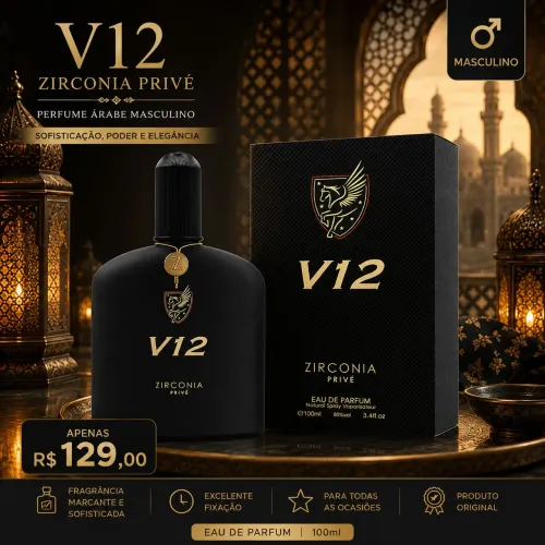 Perfume Árabe V12 Zirconia Privé Original 100ml Masculino