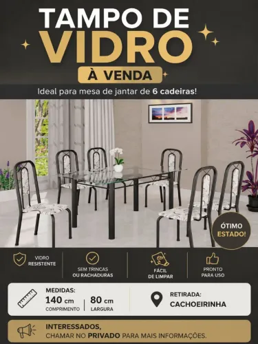 TAMPO DE VIDRO À VENDA