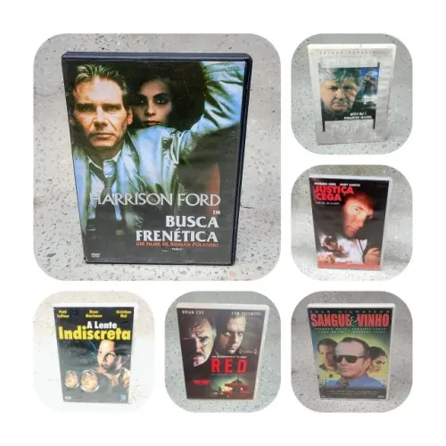 Lote 6 DVDs Suspense, Thriller & Policial - Busca Frenética + Justiça Cega + Red