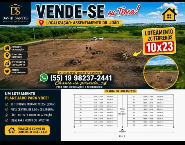 Terrenos no assentamento doutor João 
