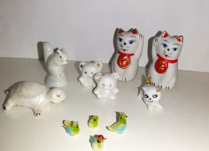 Mini enfeites bichinhos de louça