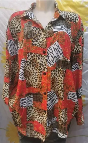 Camisa animal print manga longa tam 46/48