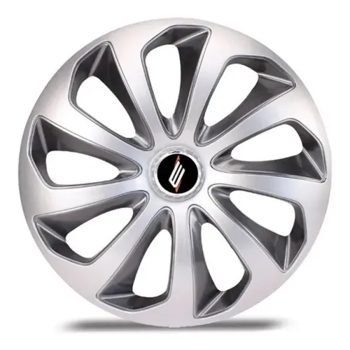 Jogo 4 Peças - Calota Aro 14 Velox Silver / Graphite 4x100 / 4x108 / 5x100 - Elitte
