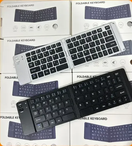 Mini Teclado Touch Dobrável Bluetooth Para Celular E Tablet