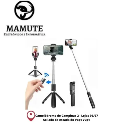 Tripé Com Pau De Selfie Para Celular Bluetooth Sem Fio