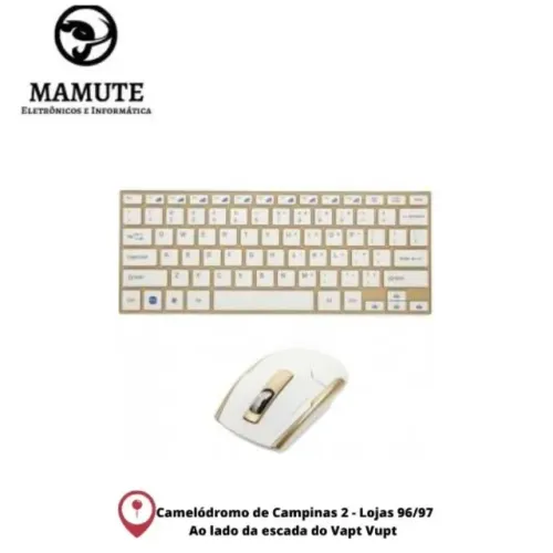 Teclado Mouse Sem Fio Hk-3910 Wifi 2.4 Ghz Slim iPad Tablet