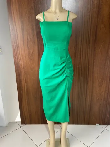 Vestido verde linho maravilhoso