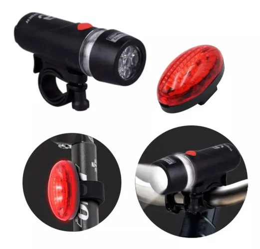 Kit de Luzes para Bicicleta (Farol e Lanterna Traseira)