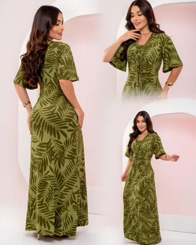 KIT ATACADO 5 VESTIDOS LONGOS (PODE ESCOLHER MODELOS E ESTAMPAS)