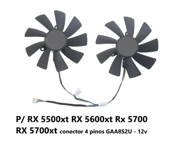 Fan cooler Placa de vídeo GPU Rx 5500xt Rx 5600xt Rx 5700 Rx 5700xt