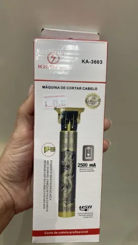 Maquina de cortar cabelo e barba acabamento KAPBOM KA-3603 bateria Loja Coimbra Entregamos