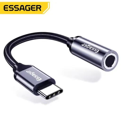 Adaptador Essager para Fones Tipo C macho para P2 fêmea 3,5mm