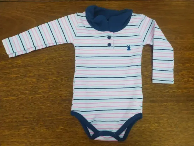 Body Para Bebê Com Manga Longa Rosada Da Kiko Baby