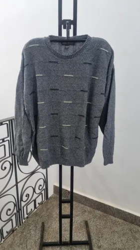 Sueter Masculino Lã Plus Size Cinza - NOVA