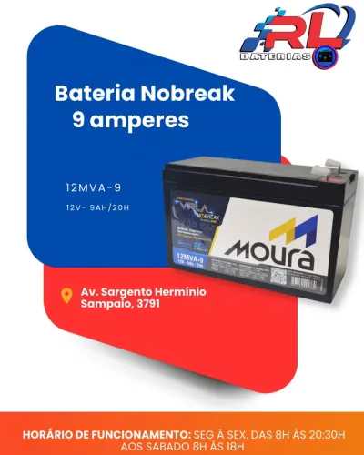 Bateria Nobreak 9 amperes estacionária 