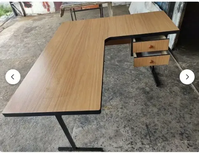 novo - mesa em L com duas gavetas - frete grátis