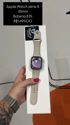 Apple Watch Series 8 / 45MM / Starlight / Saúde de  bateria 83%/ R$ 1.499,00