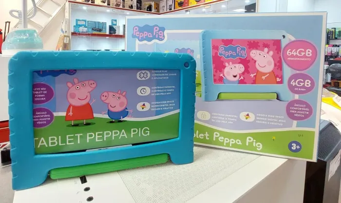 Tablet Infantil Turma da Mônica e Peppa Pig 
