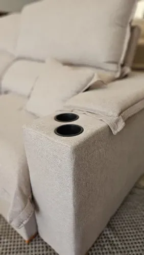 Sofá Linho Molas Ensacadas Retrátil e Reclinável Diretamente da Fábrica Bordinhon Móveis