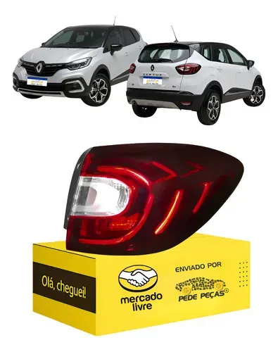 Lanterna Captur 2017 2018 2019 2020 2021 Led Direita Direito/passageiro Vermelho