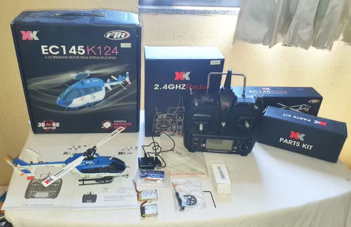 Helicóptero Profissional XK k 124 EC145 K124 - Modelismo Top