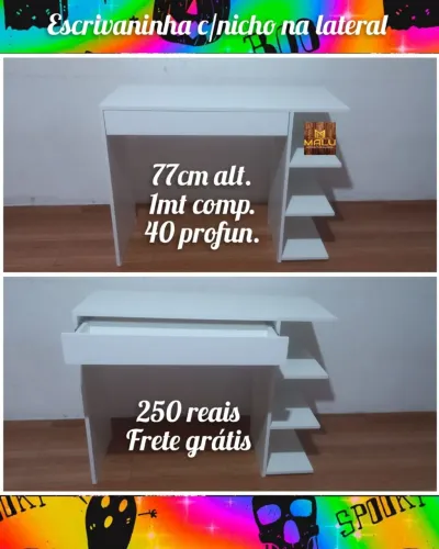 Escrivaninha com nicho na lateral