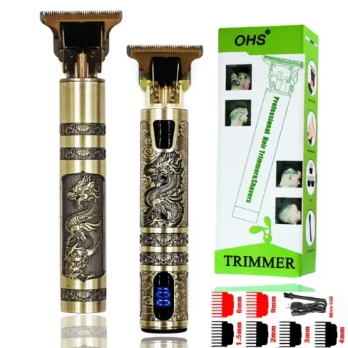 Máquina de Barbear, Cortar Cabelo e Depilar: De Metal com Bateria de Longa Duração