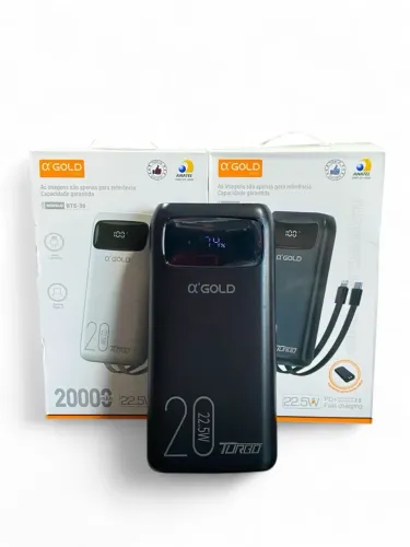 Carregador Portátil 20000mAh Turbo - ? Gold