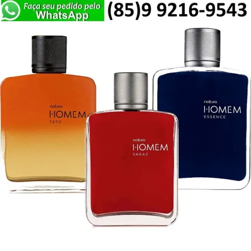  Perfume Deo Parfum Masculino Natura Homem Tato Sagaz Essence Neo Elo Dom 100ml 