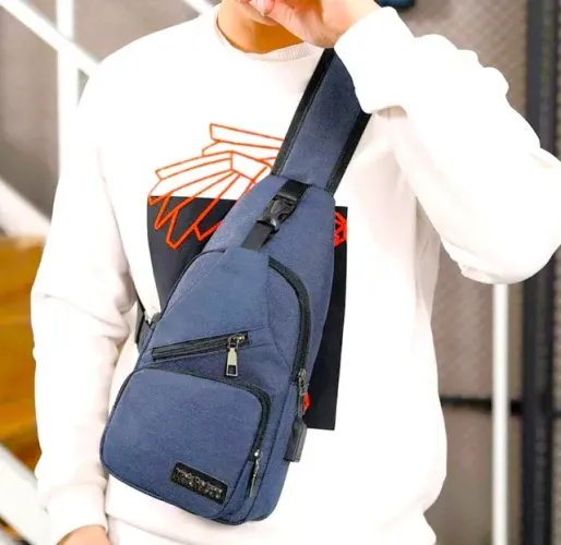 Bolsa de Ombro estilo casual tipo Crossbody com porta USB (NOVA)