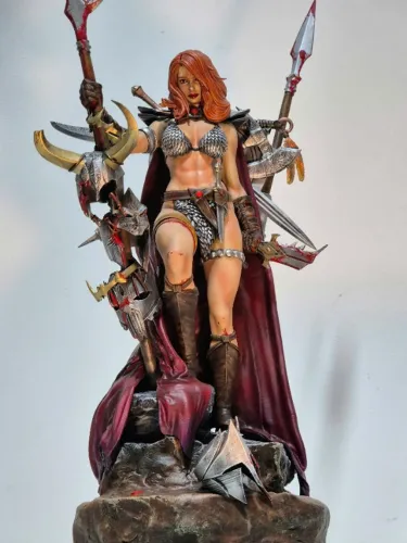 Red sonja estátua colecionável 1/6 impressão 3D tipo iron studios e sideshow action figure