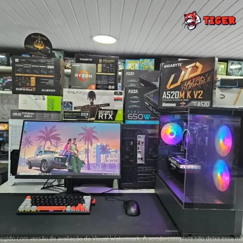 Pc Gamer Novo Ryzen 5 5500 + RTX 3050 + Monitor 22pl + Kit teclado e mouse