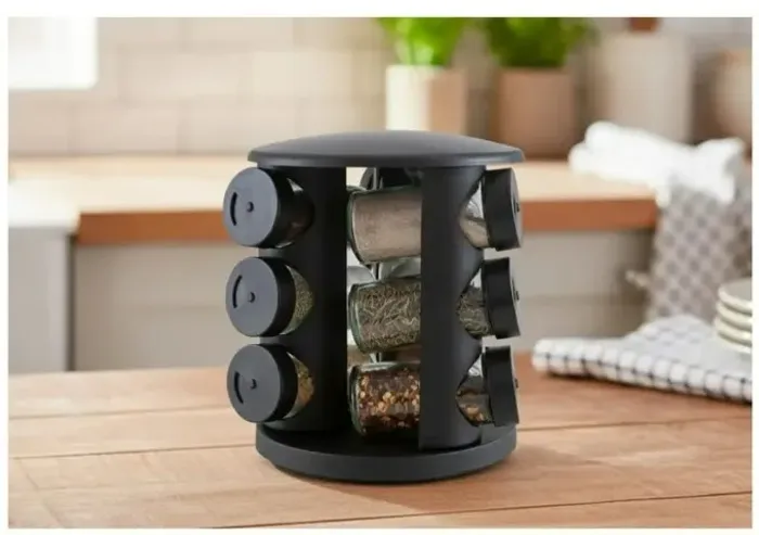 Porta temperos giratorio de vidro, organize com estilo sua cozinha