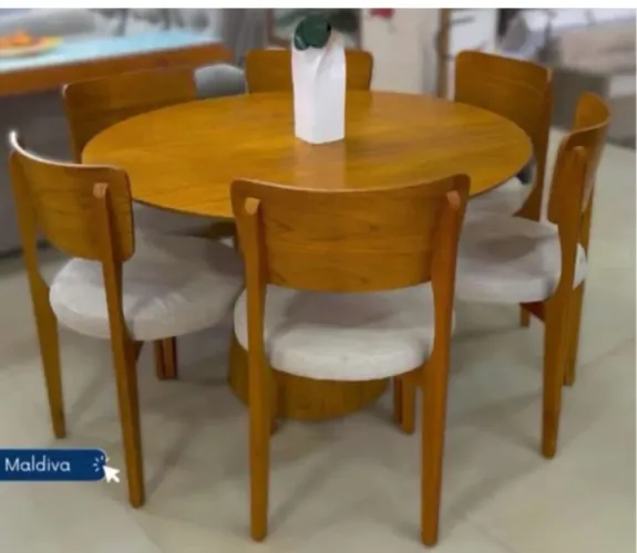 Conjunto de Mesa Redonda com 6 lugares Maldivas