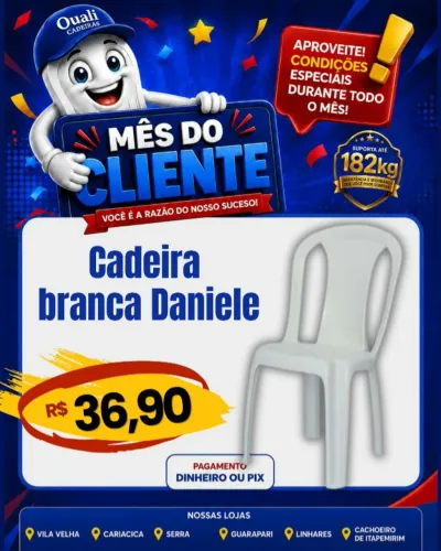 Cadeira Plástica 182 Kg Danielle