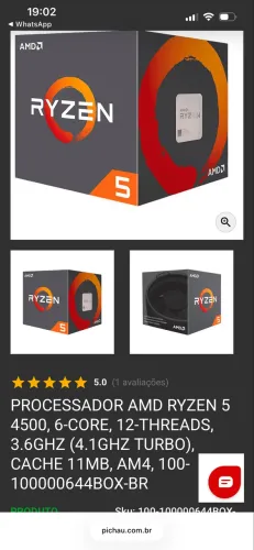 CPU AMD RYZEN 5 4500